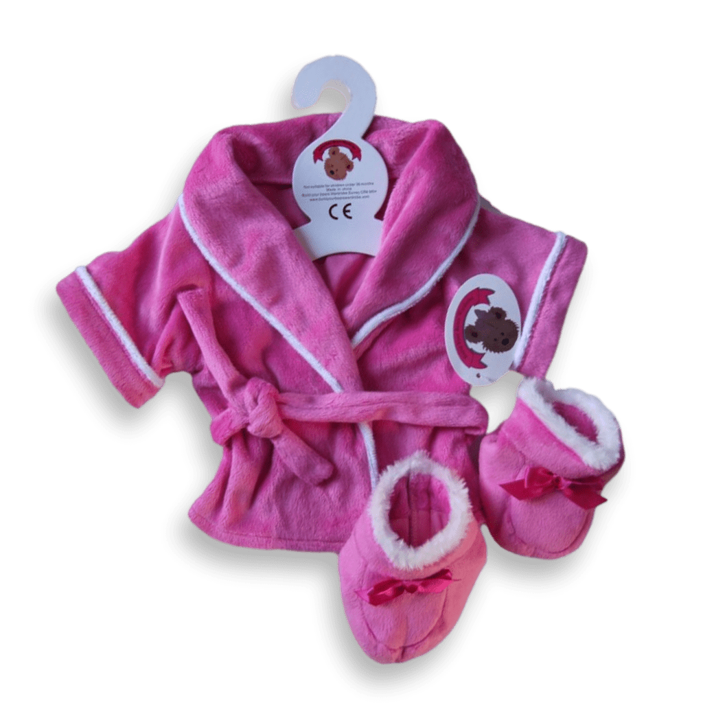 Teddy Bear Clothes - Candy Dressing Gown Robe & Slippers