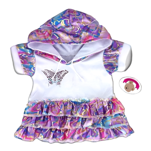 Teddy Bear Clothes - Purple Butterfly Dress